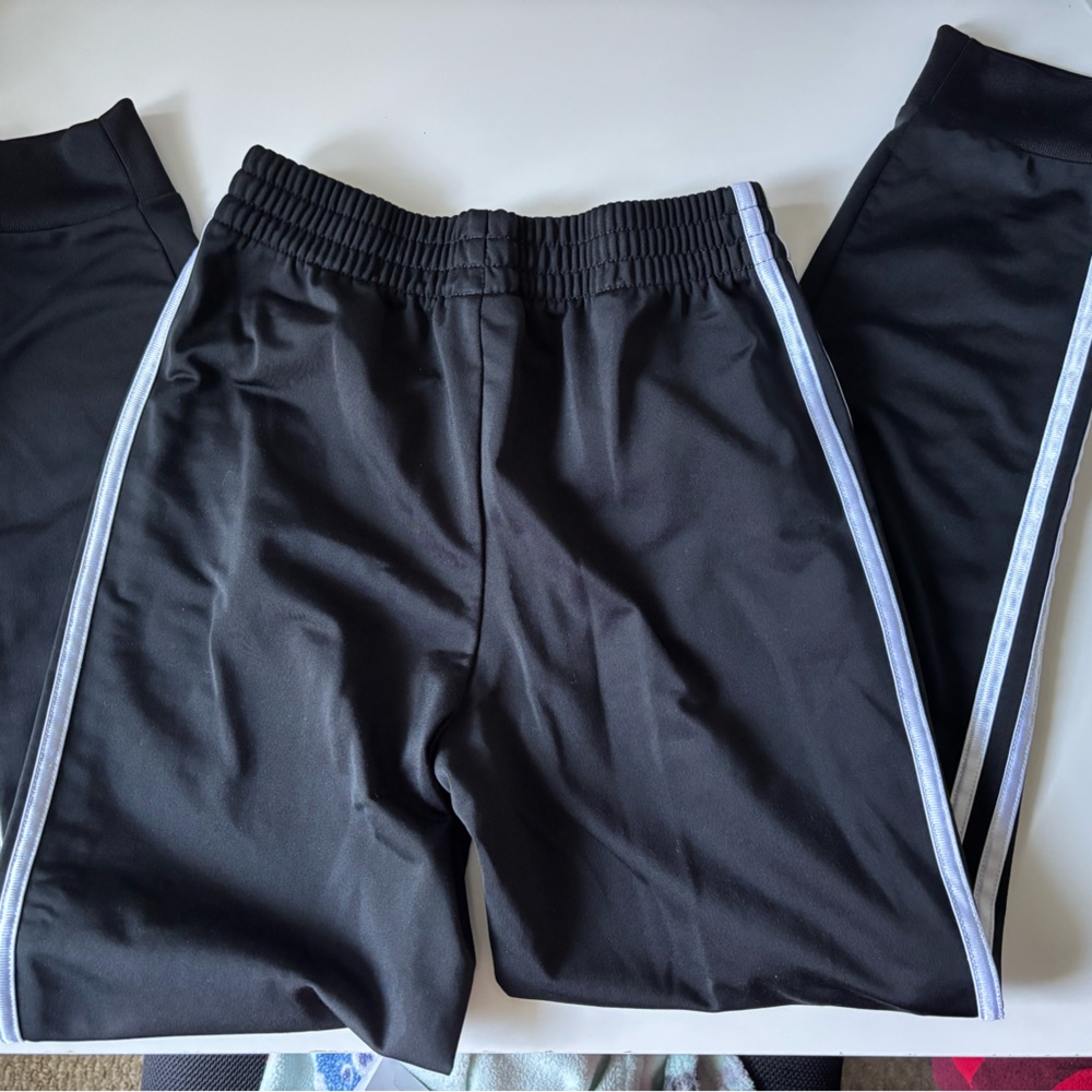 adidas Black Sweatpants with White Stripes